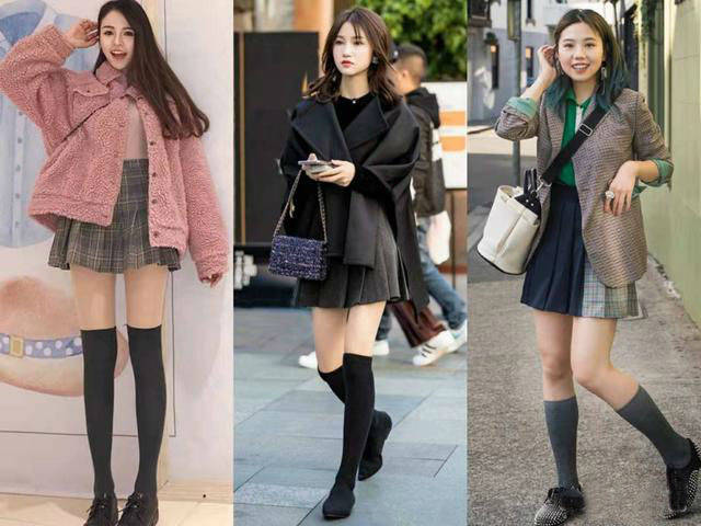 短款毛呢百褶裙怎么搭上衣时髦好看