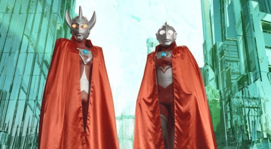 原创奥特曼披风的功能有的外红内银有的是蓝色的赛罗看我