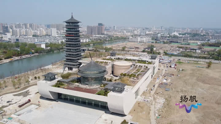 中国大运河博物馆：非遗文化园加速建设 大运塔亮灯调试