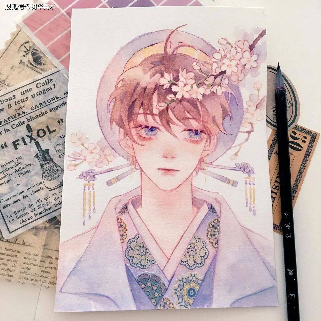 用水彩来画古风人物漫画 让人一眼就爱上 作品