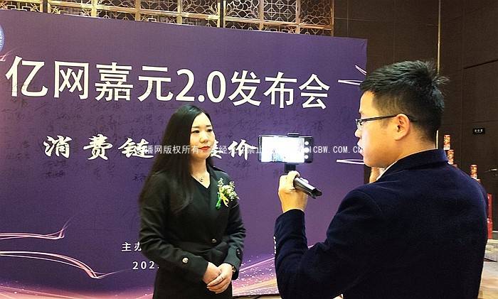 图/亿网嘉元副董事长张玲接受媒体采访