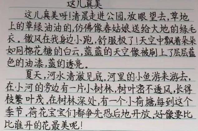 小学生语文作业走红字迹堪比印刷体网友太加分了