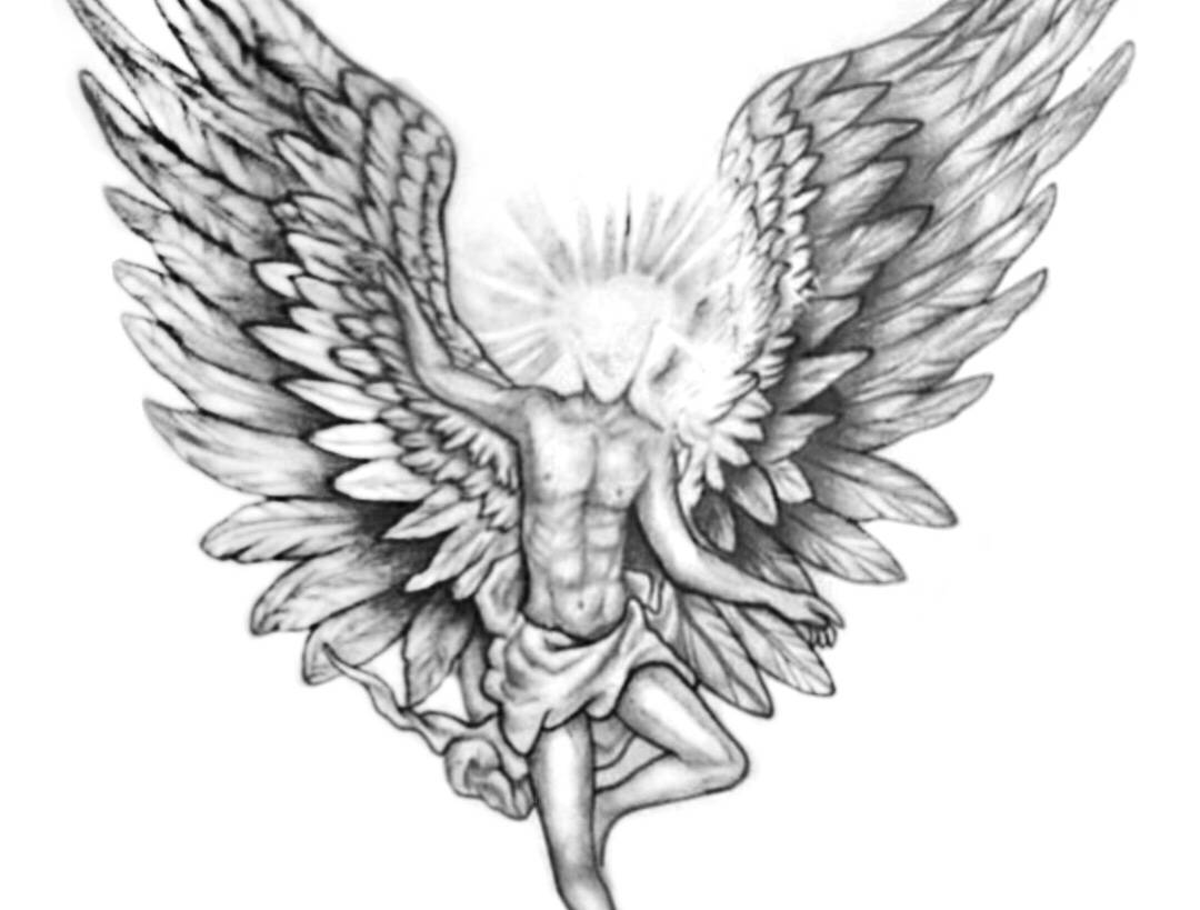 2020年1月权志龙同款天使纹身作品分享 - 小腿 武汉老兵纹身