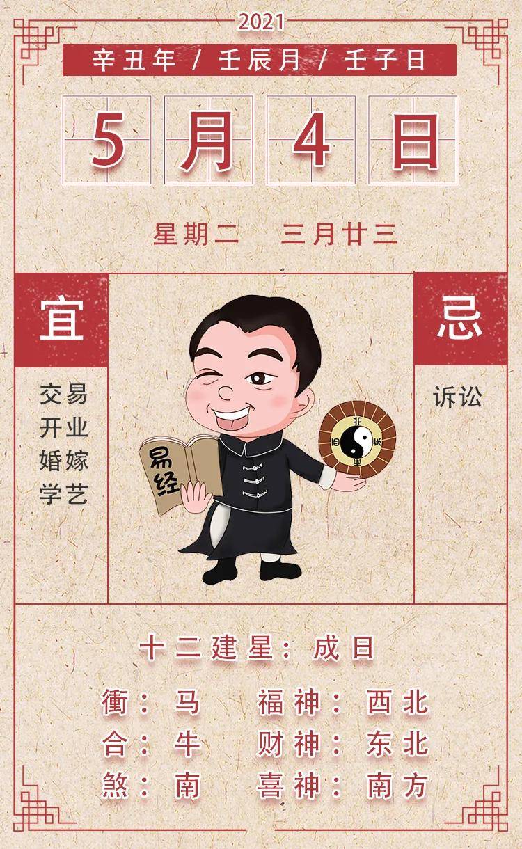 原创每日运势2021年5月4日十二生肖运势冲马合牛煞南