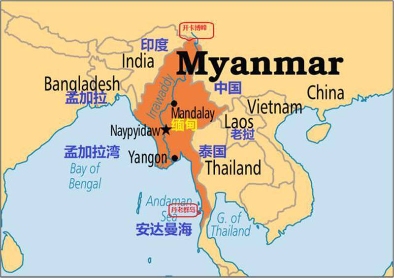 缅甸人口分布图图片