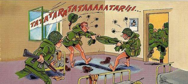 冷战北约风情军事漫画集带你体验军民同欢的生活片断
