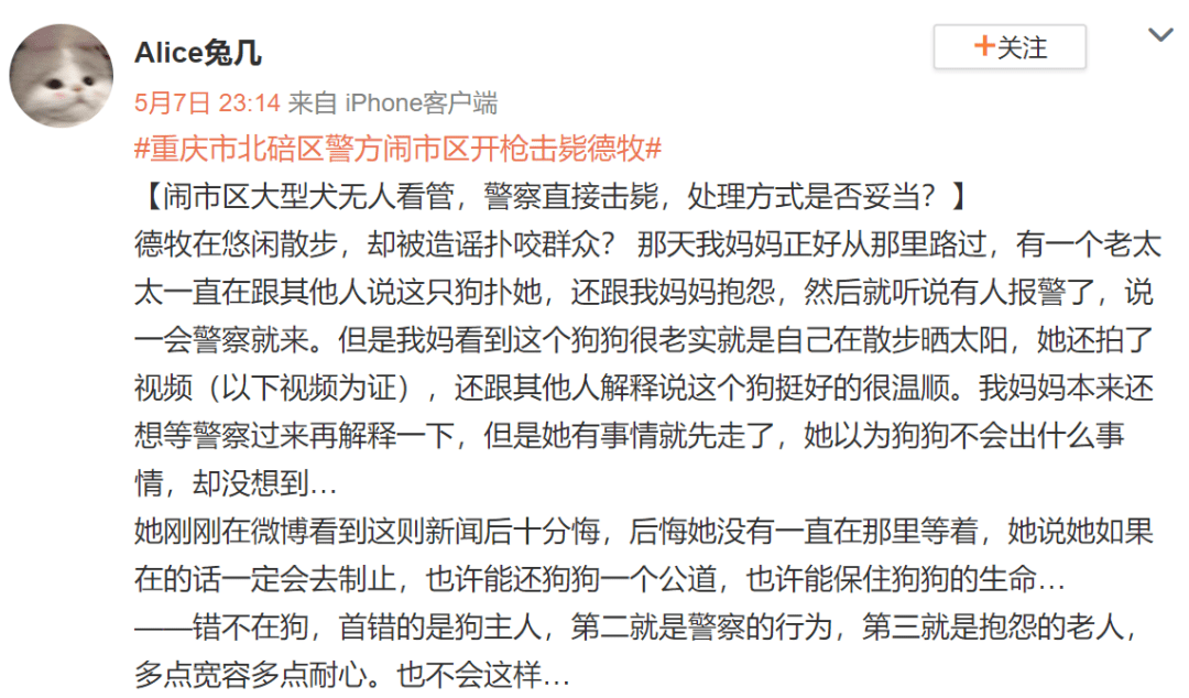 重庆德牧壮壮死了可这个人却始终没出现