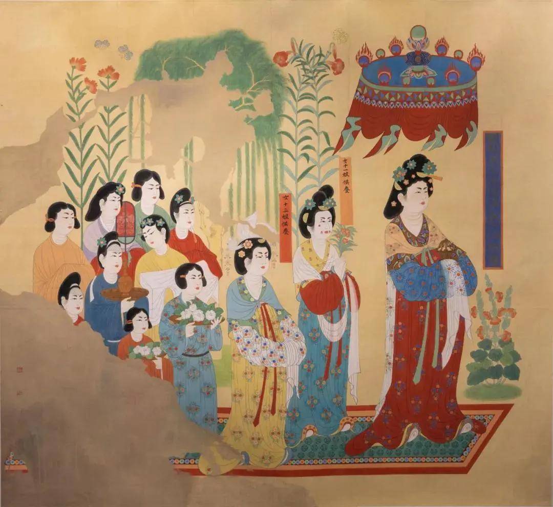 《 都督夫人礼佛图》,176×161cm,盛唐,莫高窟130窟