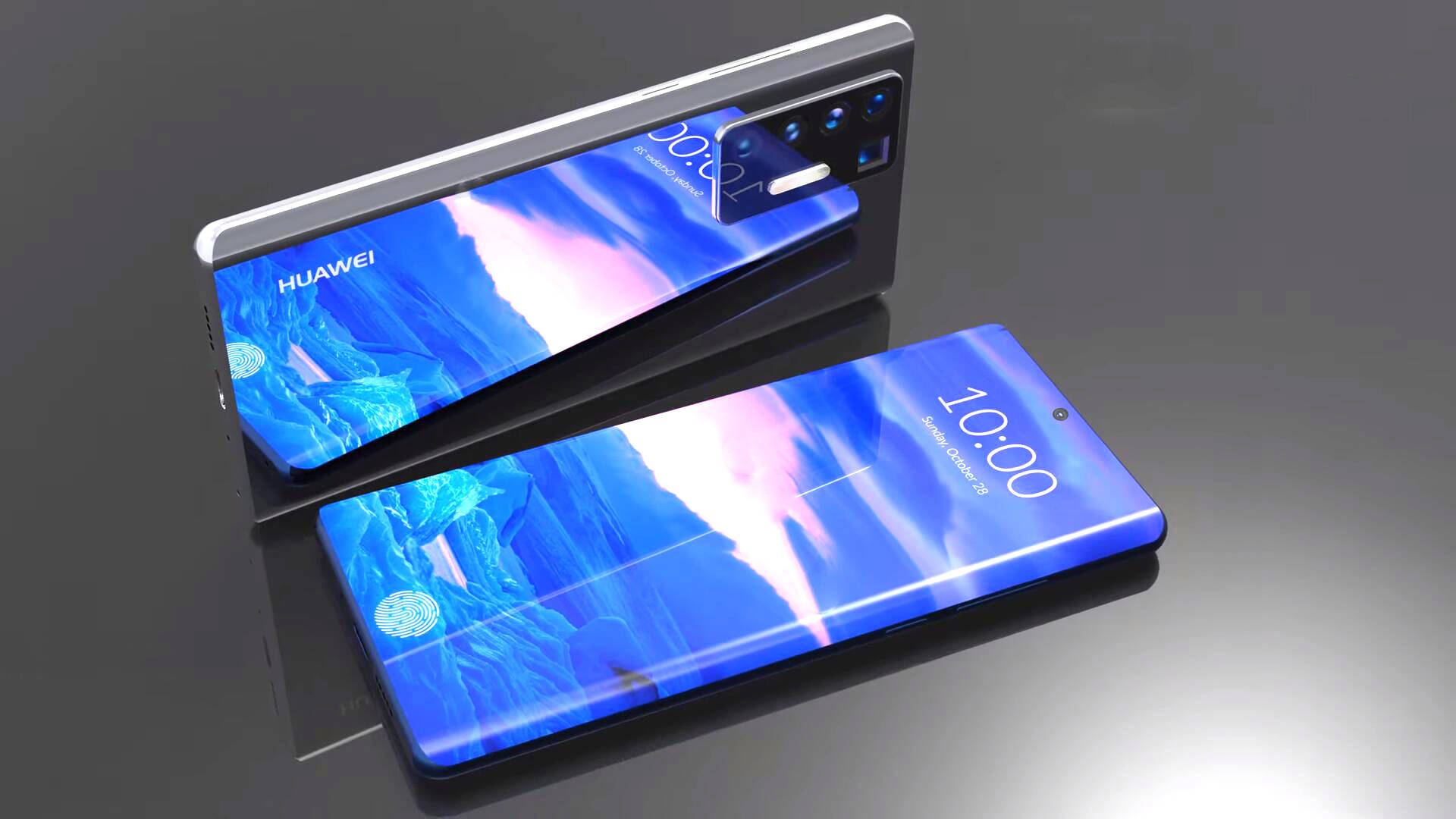 华为p50最新渲染图曝光,后置矩形五摄,延续了上一代设计风格