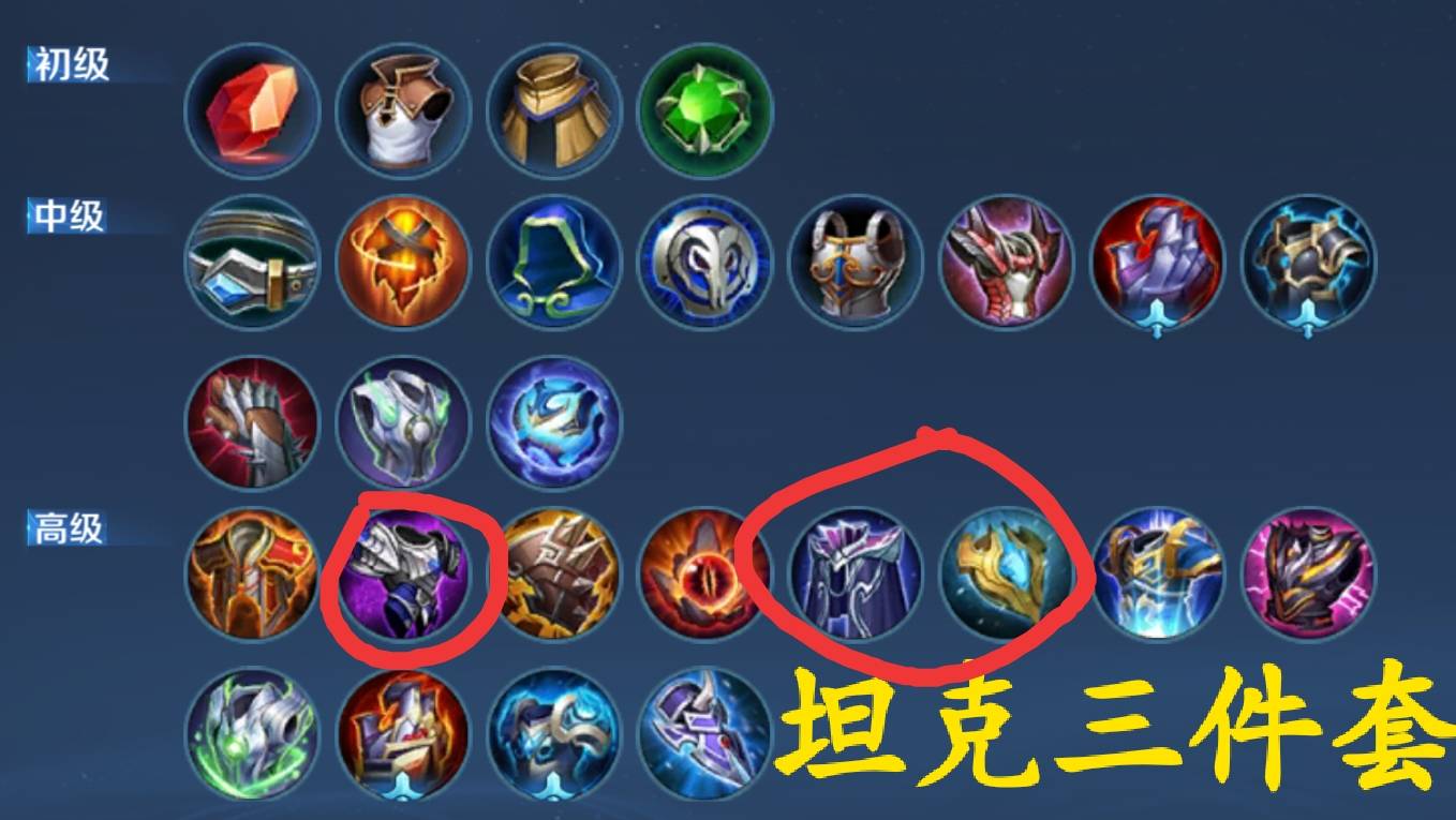 王者荣耀:知道法师三件套,射手三件套,那么你知道坦克三级套吗_装备