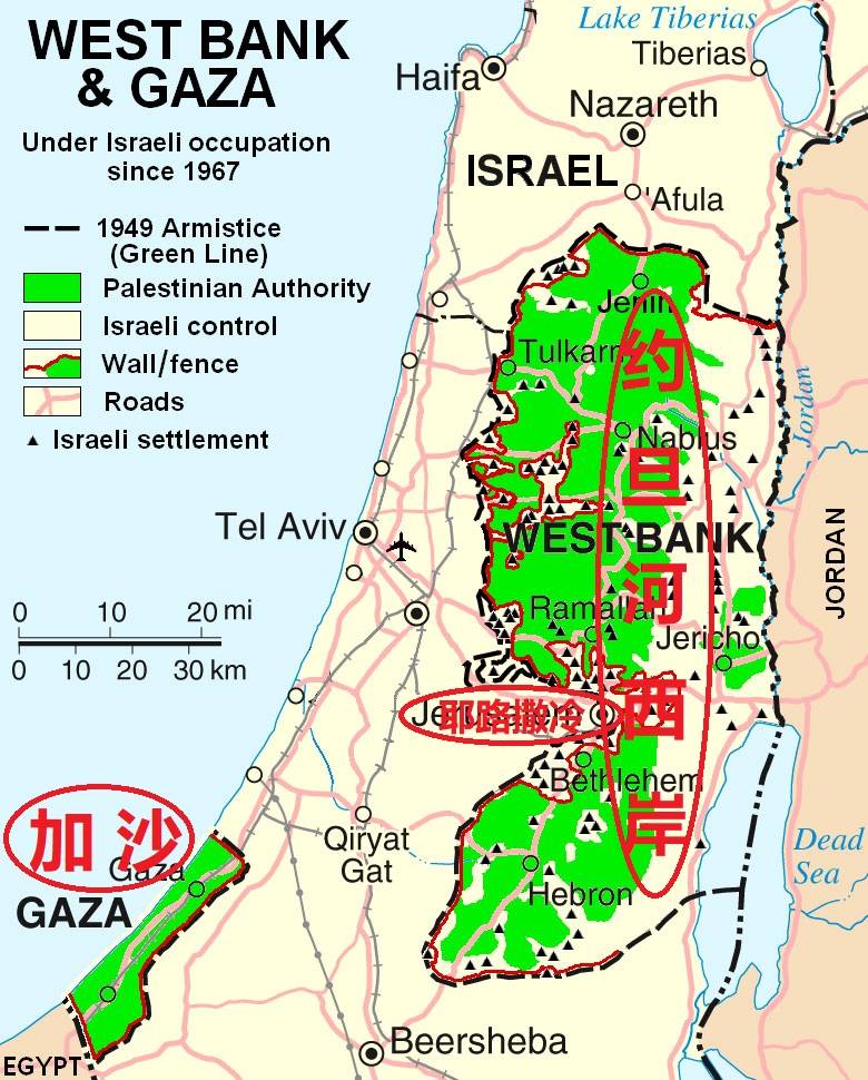以色列和加沙地图图片
