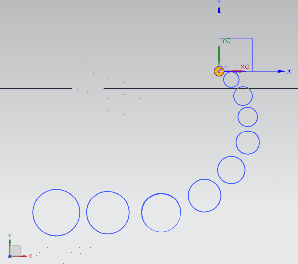 ug画图,建模 如何画一圈或者多圈变径的圆 每次变大0.