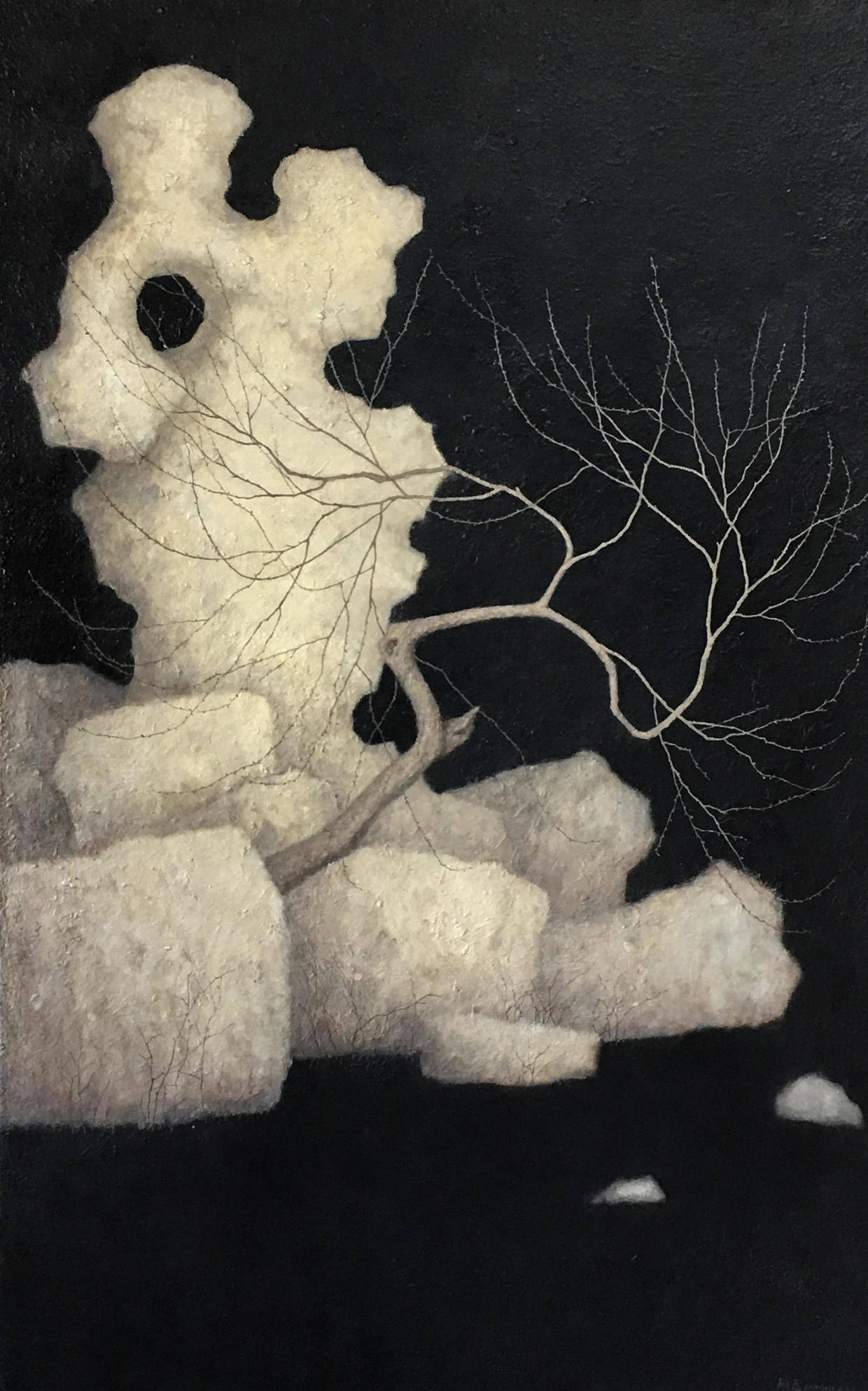 《春风吹起》 126x190cm 布面油彩 2020年《园林1》 50x60cm 布面油画