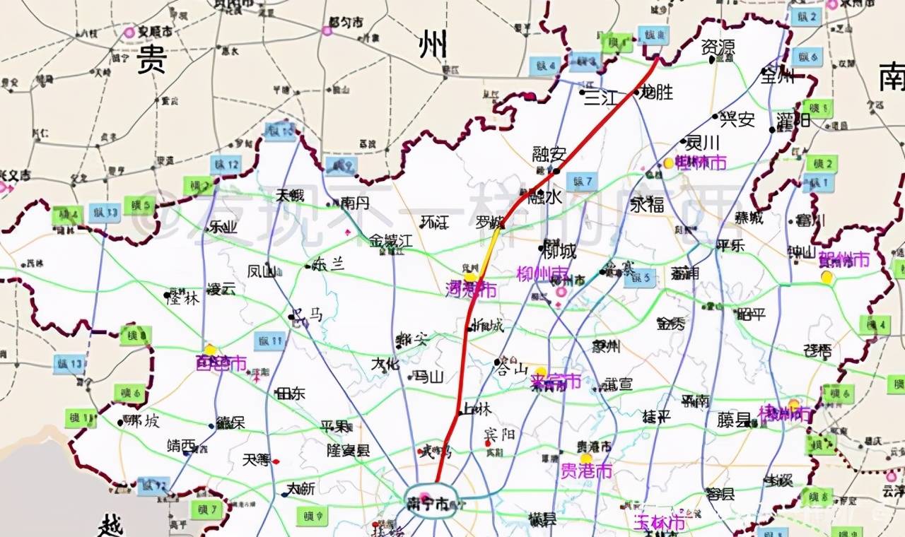 条射线高速公路,南宁至北海第二高速在列央广网·2021-06-08广西上林