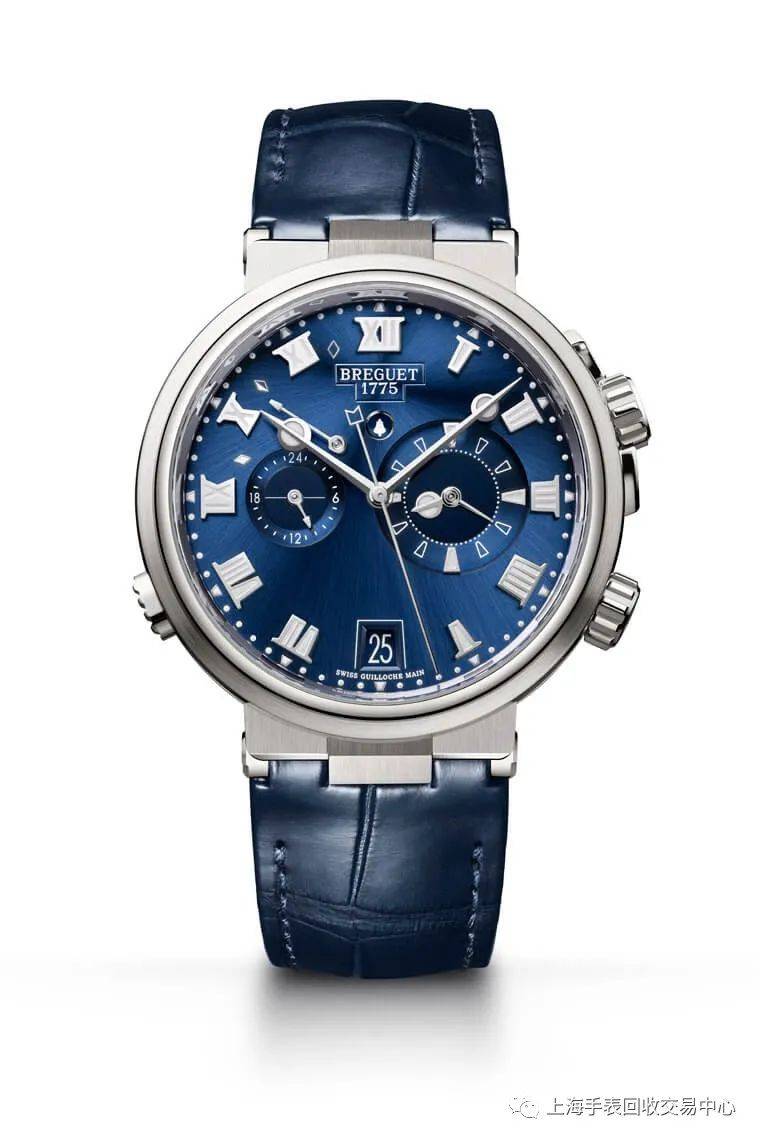 宝玑marine大三针计时与闹铃表分别增添钛金属和玫瑰金新款