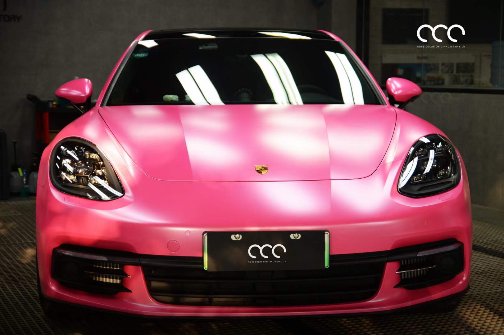 保时捷车身贴膜mcwrap漫彩改色膜电光金属粉