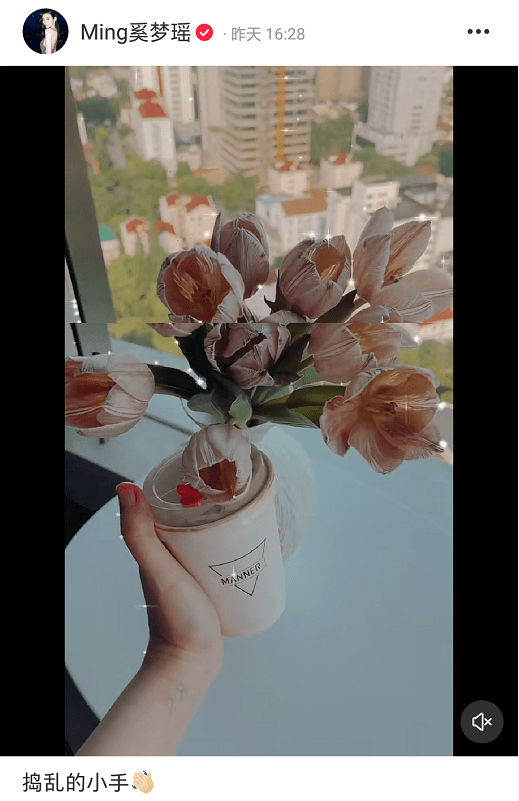 奚梦瑶晒亲子时光温馨幸福儿子小手戳大手十分可爱 何广燊