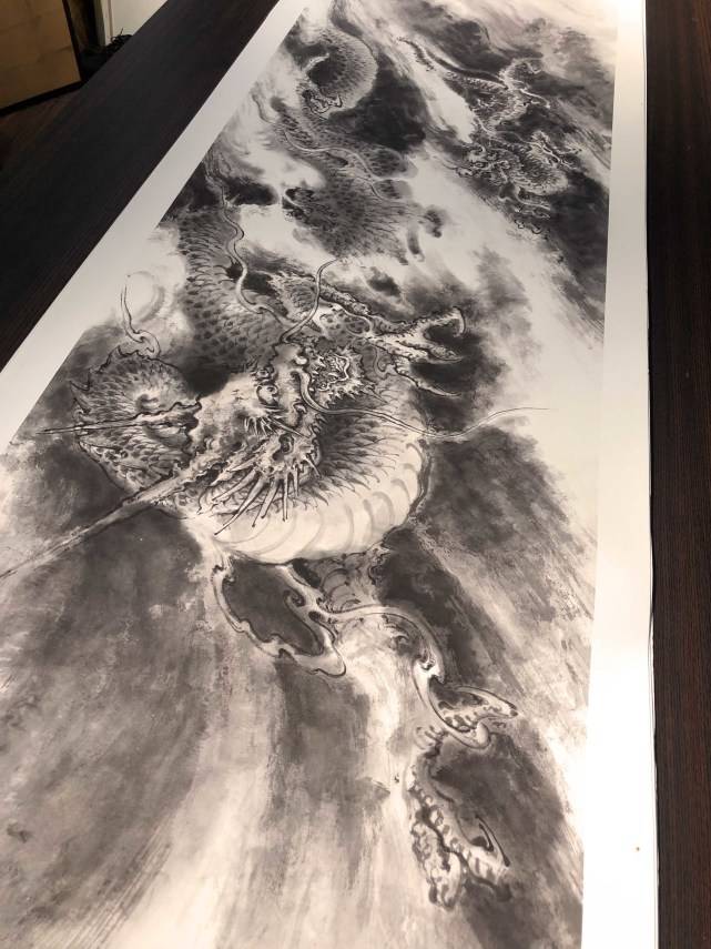 由龙作品《教子图》以此图表达父子之情