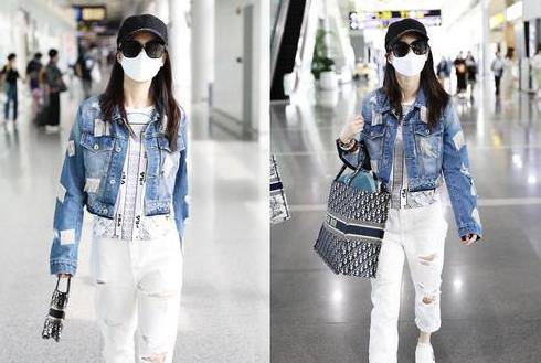 进行|黄圣依为了防晒太下功夫，穿“反季”牛仔服戴渔网帽，真不嫌热