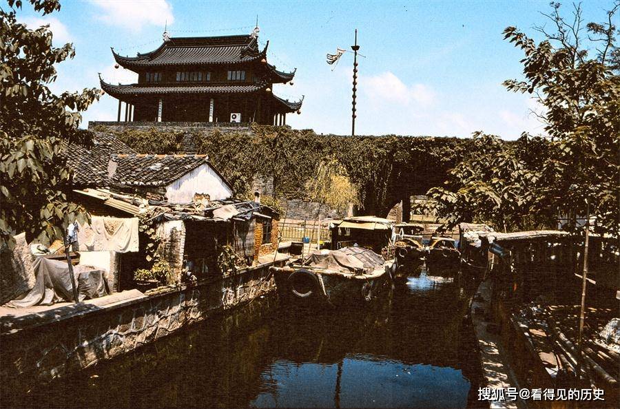 老照片 1996年江苏苏州 古老的运河