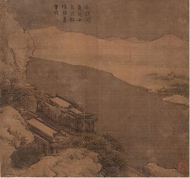 界画大师袁江，将工致异常的青绿山水，与精密细致的建筑完美结合