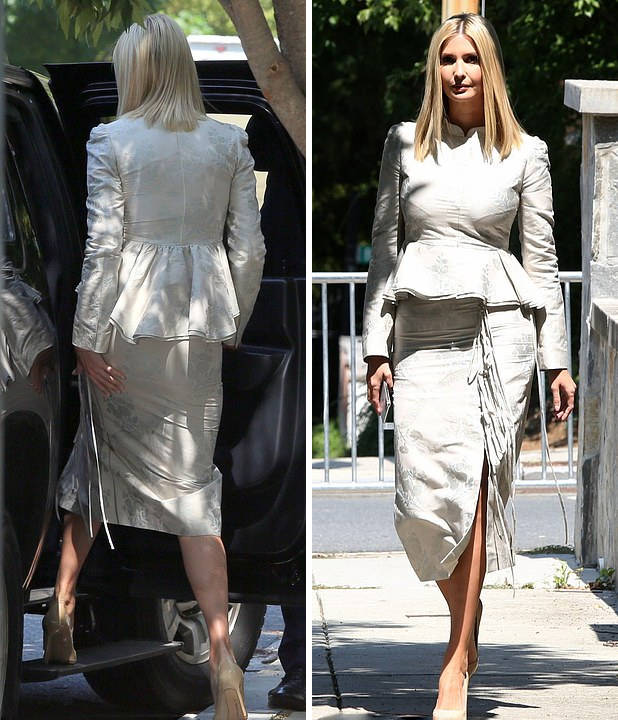 流苏|伊万卡穿灰色“裙装”上班，满满高级熟女风！流苏裙时髦又时尚