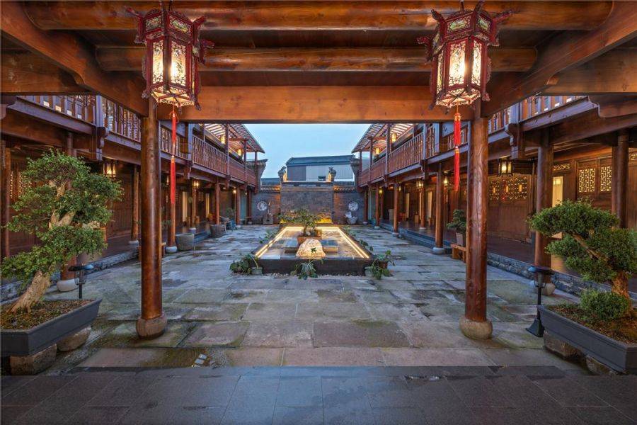 磐安舞龙源高端的仿古四合院民宿环境超棒