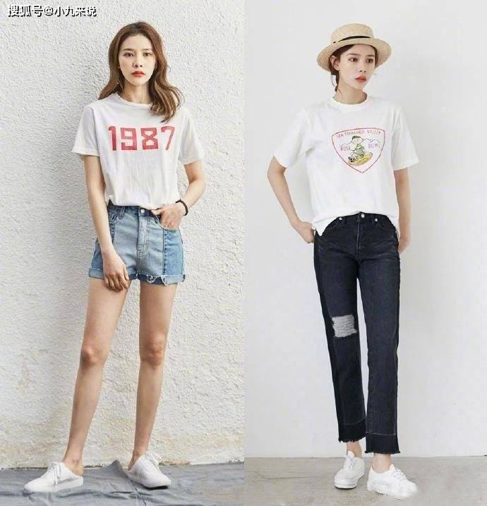 颜色|155cm穿搭成小高个，T恤衬衫阔腿裤+连衣裙，清爽显瘦又显高