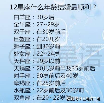 12星座什么年龄结婚最顺利?