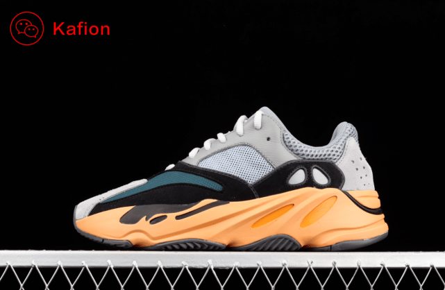 细节|Adidas Yeezy Boost 700 V2 ＂Sun＂ 侃爷椰子700 泥灰黑橙休闲跑鞋