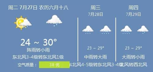 21年7月27日衡水的天气 东北风