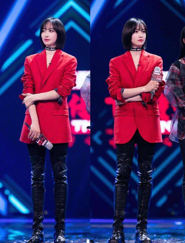 显得|金鹰女神宋茜是个“靴子控”，不管搭裙子还是裤子，时髦又显腿长