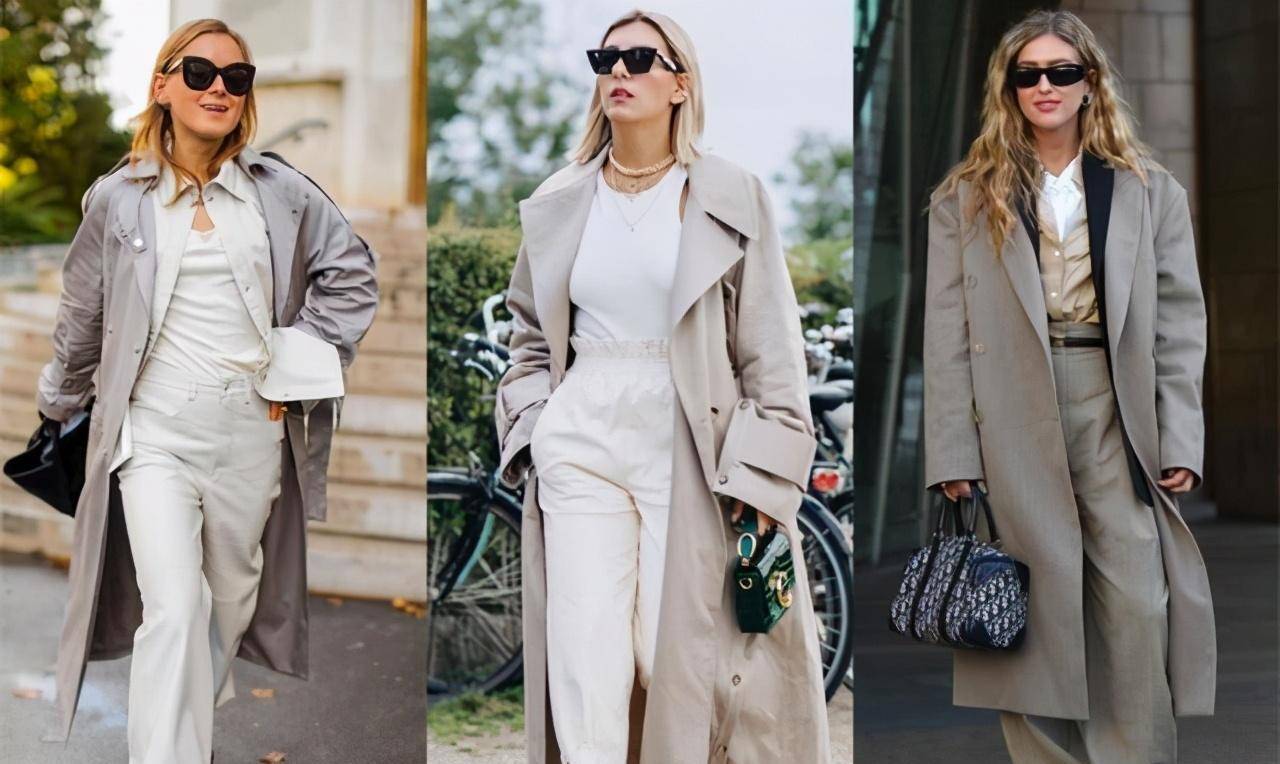 浅色|秋季别只穿牛仔外套了，这件“浅色风衣”才高级，尽显御姐范