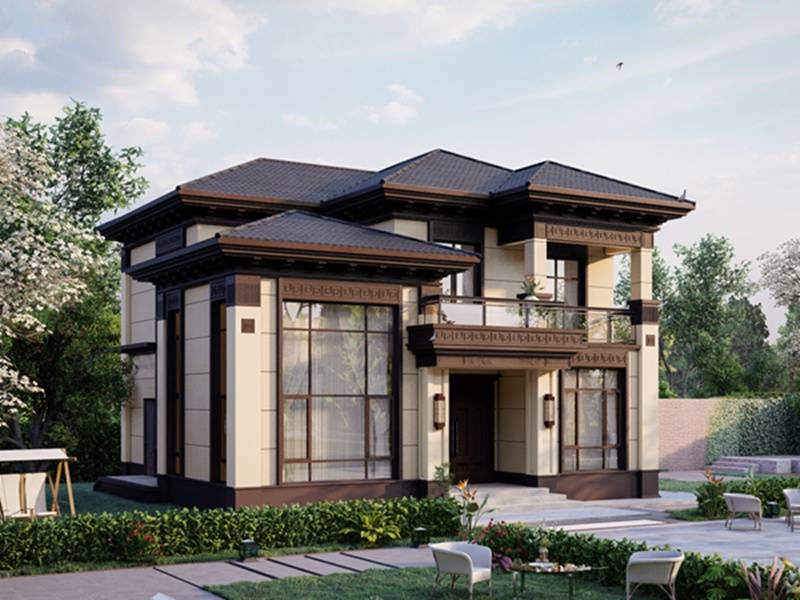 gc2999二层现代别墅设计图纸全套新农村自建房简单现代风两层第四款