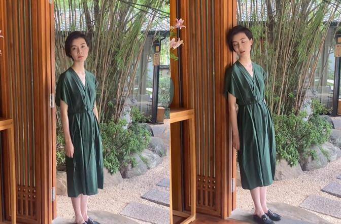 老汉|车晓吃馒头拍大片，穿“老汉T恤”配牛仔裤秀身材，鸡窝短发太酷
