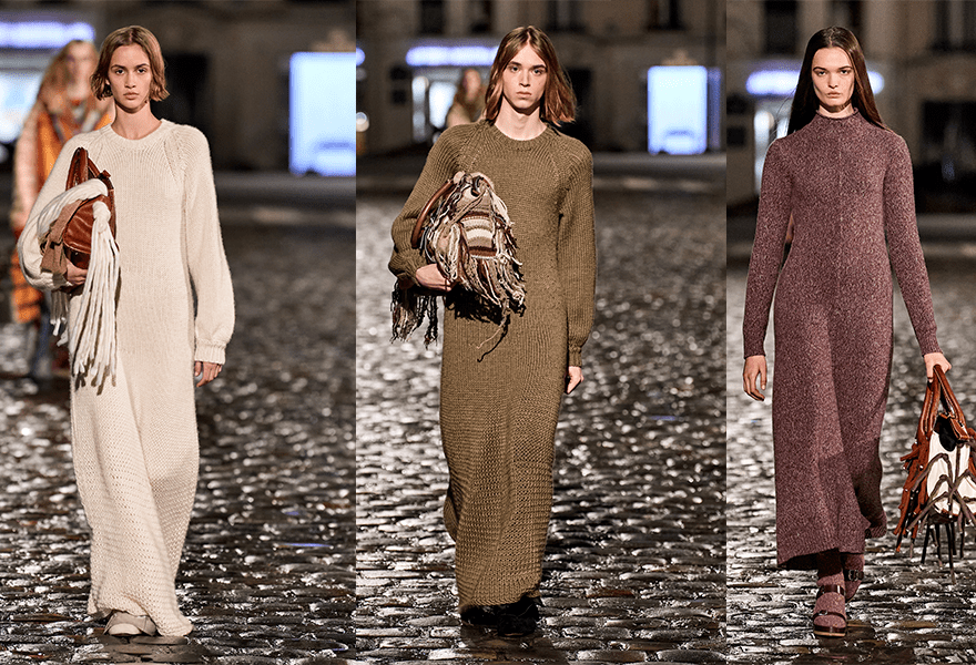 鱼鳞|Chloe 2021秋冬系列，条纹、鱼鳞还有针织、羽绒等多种元素，缔造秋冬温暖时髦