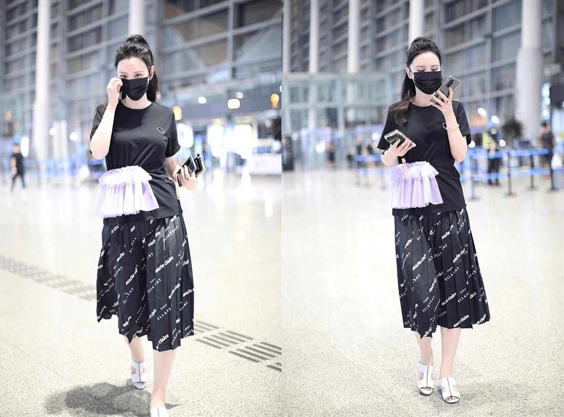 黑色|张萌真有老板娘气质，即使穿得简单都挡不住贵气感，一身绿太时髦