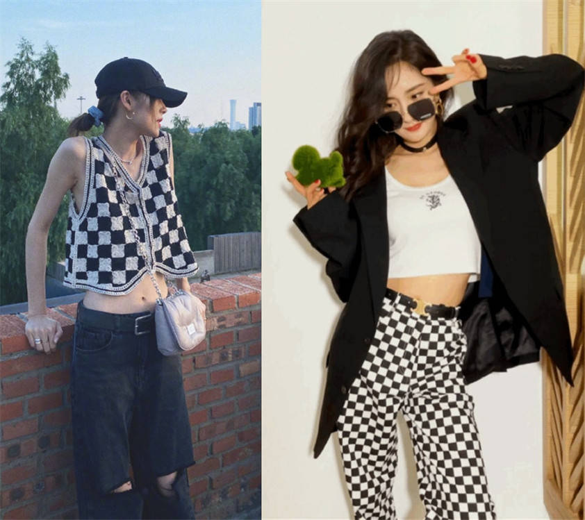 短裙|时隔8年棋盘格又成爆款？周迅短裙时髦俏皮，刘雯杨幂私服带货