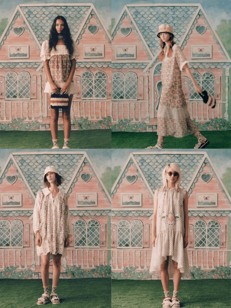 浅色|Anna Sui 2021春夏,手工艺的刺绣与镂空结合,实用中更奢华