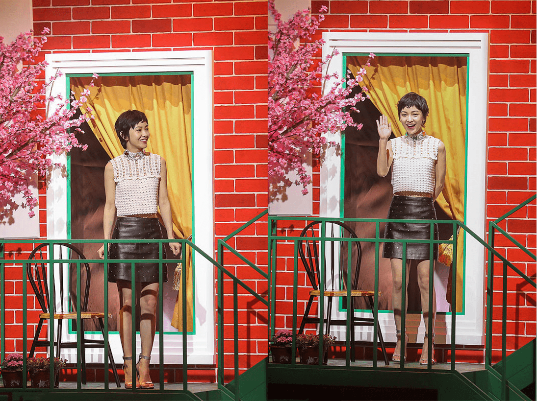 皮质|郭采洁这身打扮有点＂野＂，穿皮裙秀出凹凸身材，配油头又飒又撩人