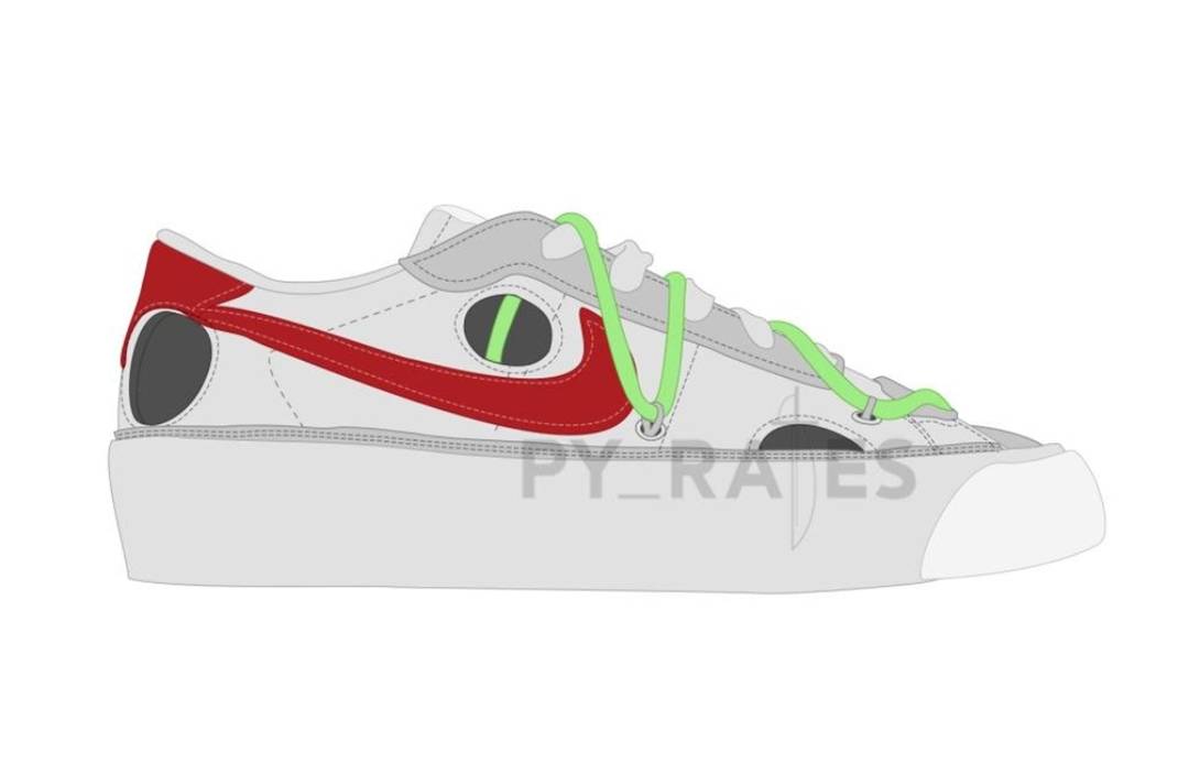 细节|OW x Blazer 实物细节曝光！网友：这鞋冻脚吗？