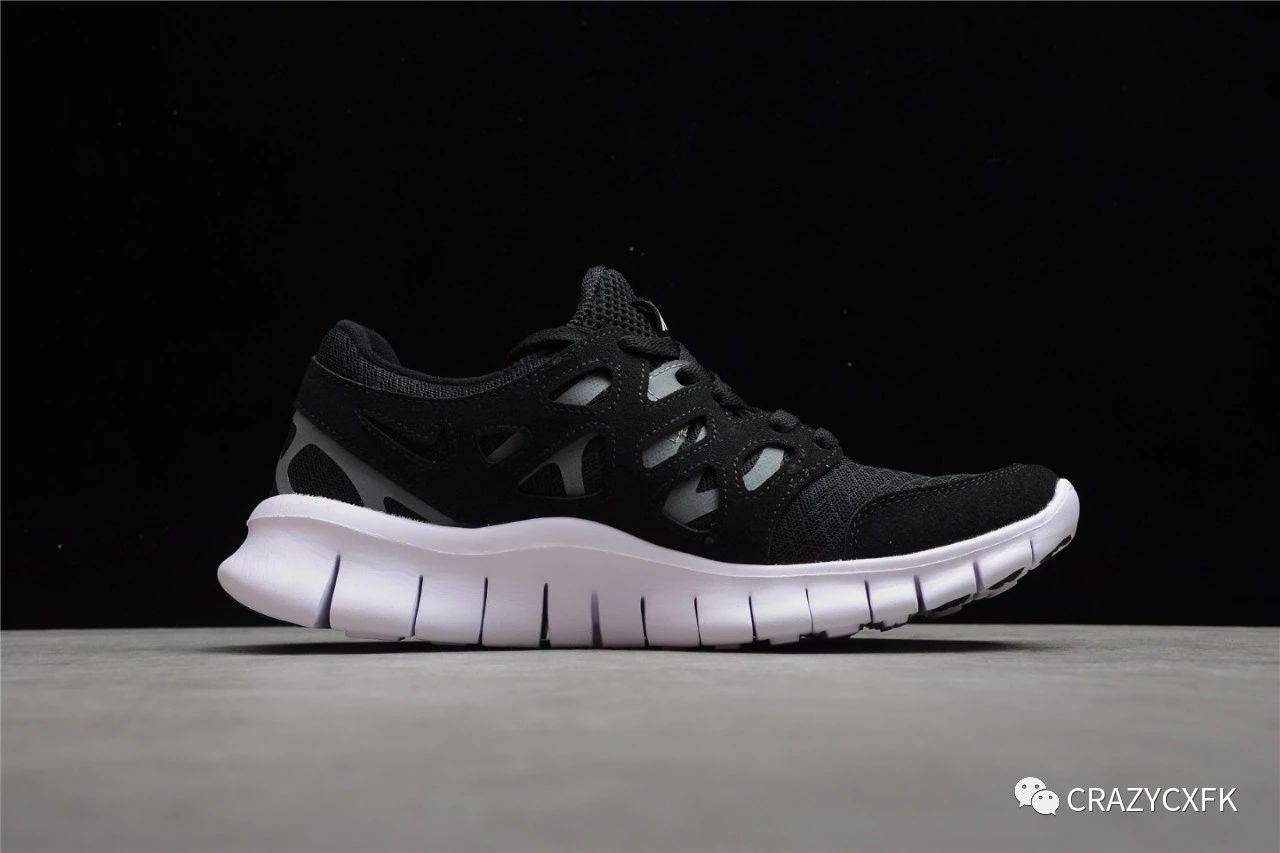 Black|耐克 Nike Free Run 2 Black White 黑白赤足透气跑步鞋