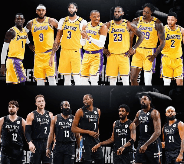 威少和霍华德在社媒上也都转发了湖人"五巨头"图,他们分别是威少