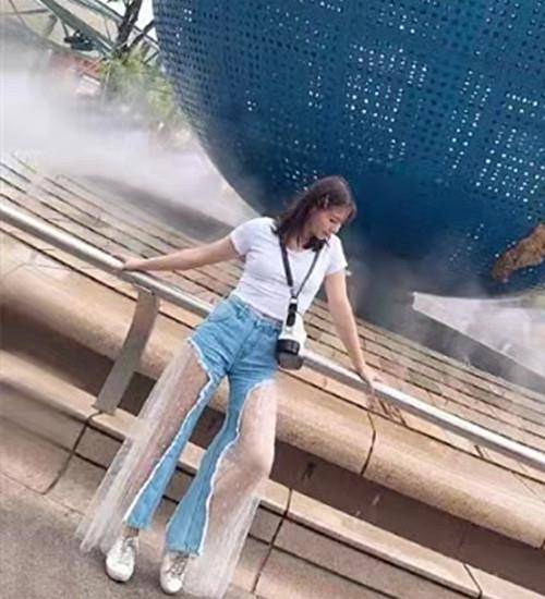 仙女姐姐|刘亦菲轻松美到国外 波点薄纱裙配牛仔裤 升级版“仙女姐姐”