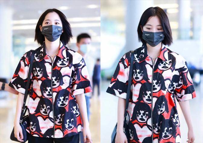 长发|欧阳娜娜重“头”开始，穿5000衬衫走机场，首次剪齐耳短发美极了