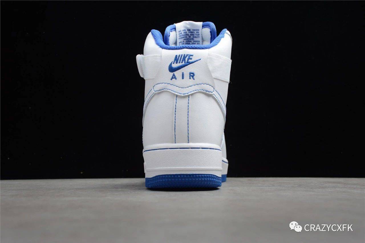 测评盘点|耐克 Nike Air Force 1 High 空军一号纯白蓝色缝线运动鞋