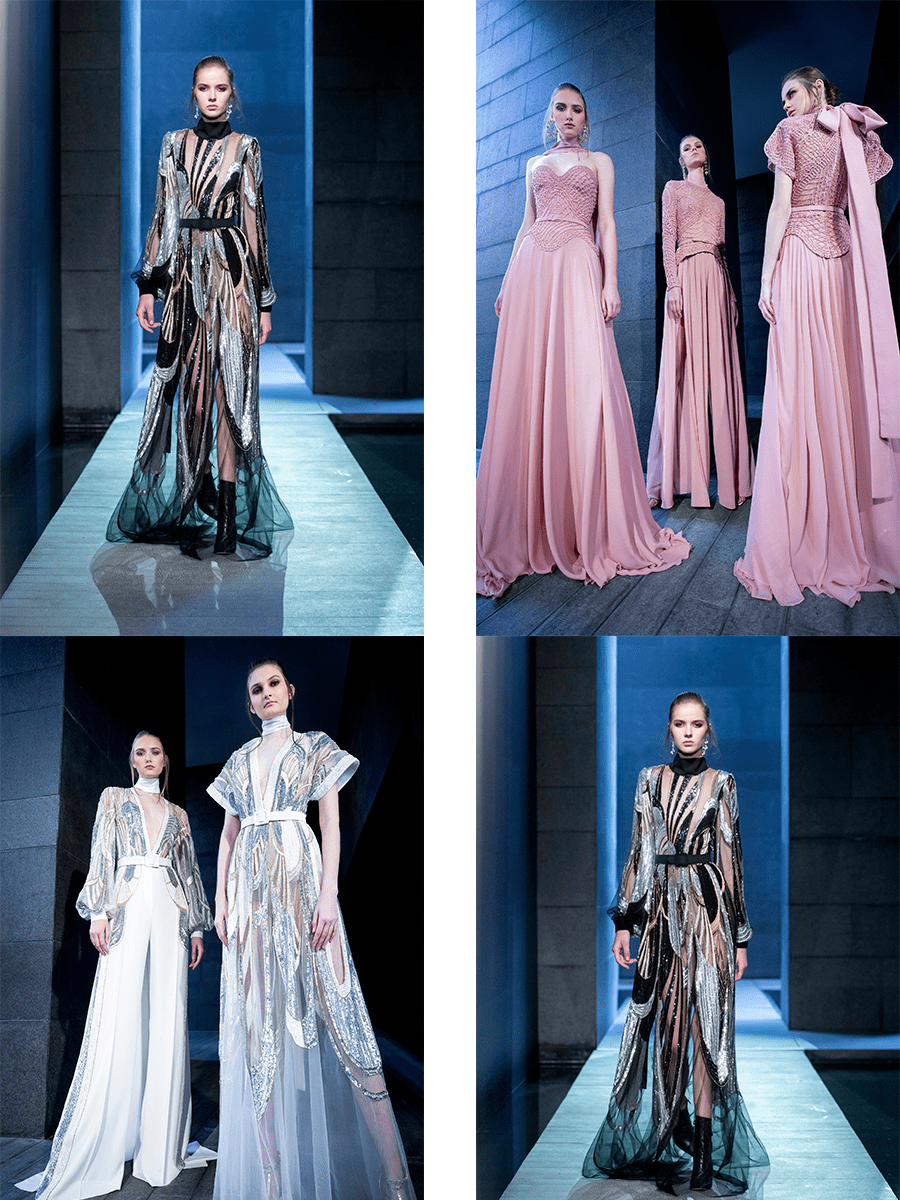 Elie|Elie Saab 2021秋冬系列,在困境中的坚持,对黑色和丝绒、褶皱等面料的释怀