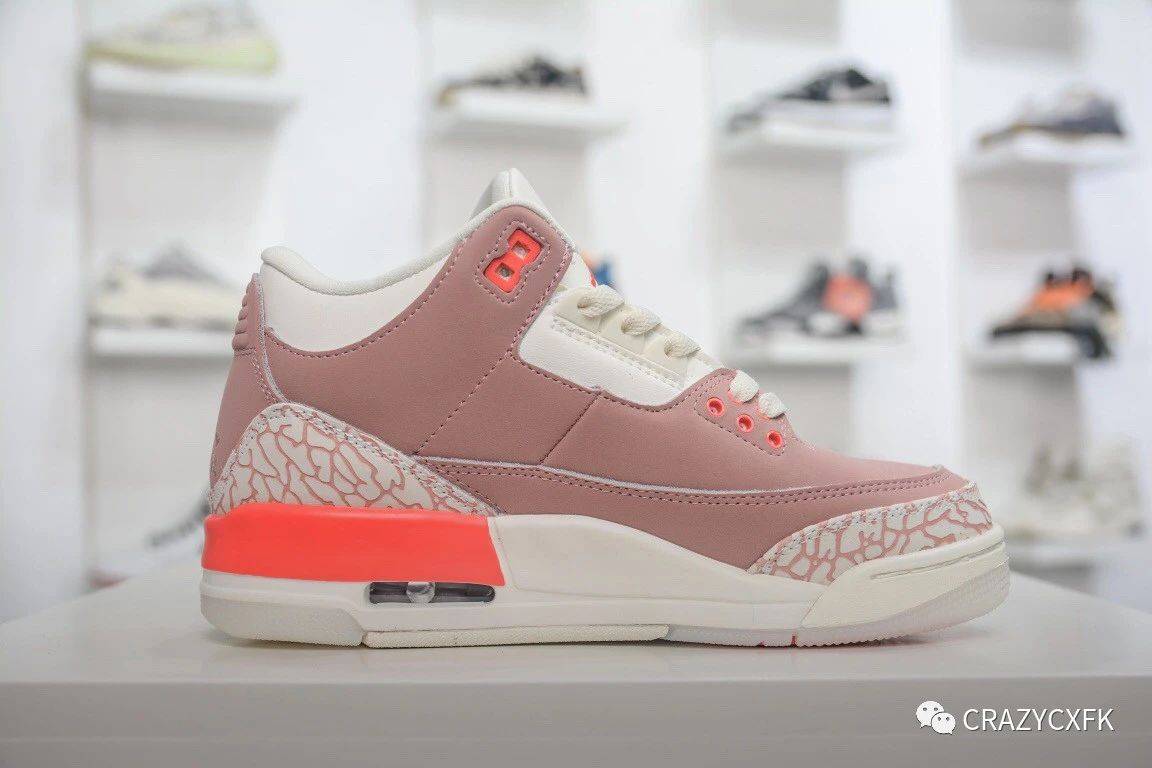 Rust|乔丹 Air Jordan 3 樱花粉爆裂纹 Rust Pink 篮球鞋