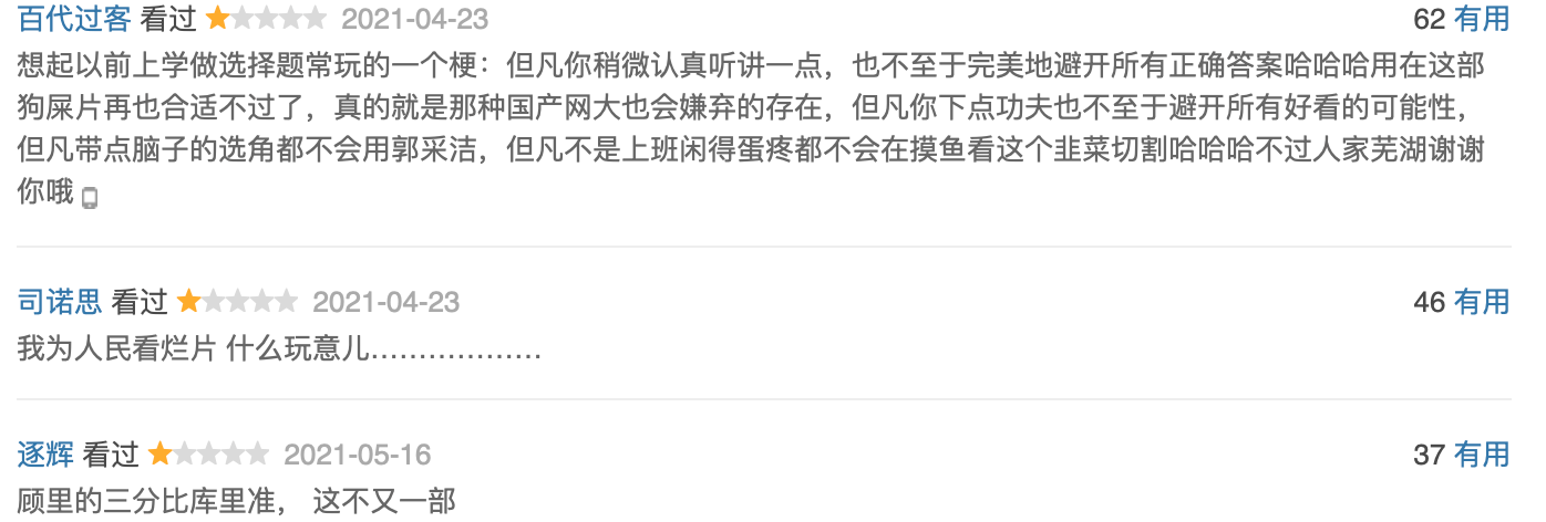 演技|2021上半年影院烂片排行榜，有种“烂”陈坤加周迅都拯救不了
