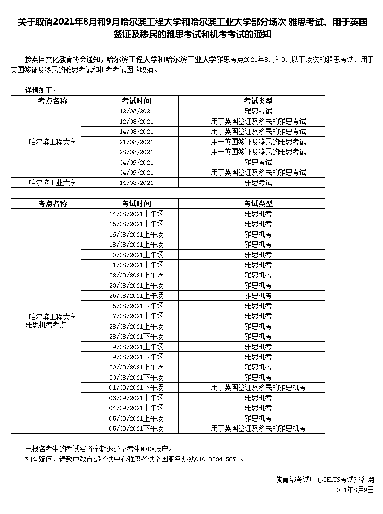 合肥|全国超40个雅思考点取消8月考试！（8.9更新）